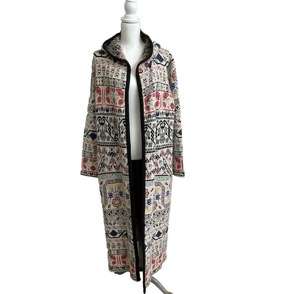 Anthropologie Sweaters - Anthropologie Aldo Martins Sweater Coat womens Fair Isle Long Knit Hoodie Duster